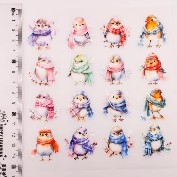 Термоналіпки Зимові пташки 16шт. 15,5х14,5см трмн67 фото