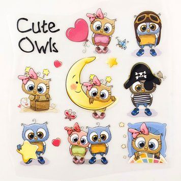 Термоналіпки Cute Owls 9 шт. 13х13см трмн05 фото