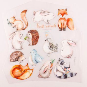 Термоналіпки Forest Animals Акварель 12шт. 13х13,5см трмн13 фото