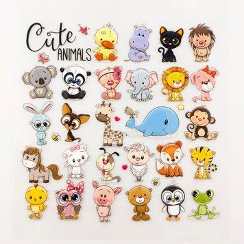 Термоналіпки Cute Animals 29шт. 10,5х12см трмн23 фото
