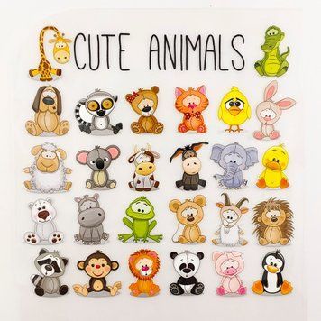 Термоналіпки Cute Animals 28шт. 12,5х13см трмн03 фото