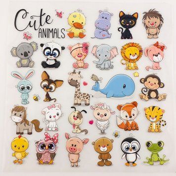 Термоналіпки Cute Animals 29шт. 14,5х14,5см трмн86 фото